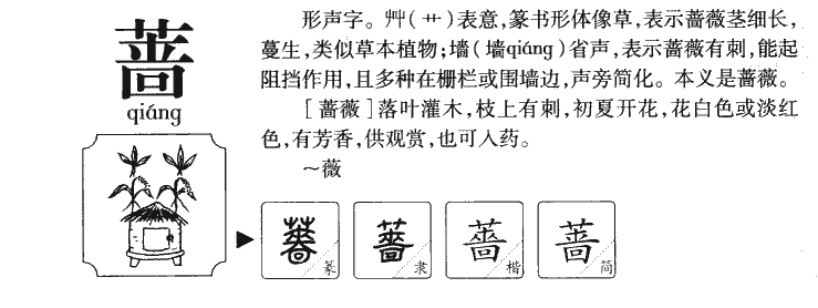 蔷字字源字典