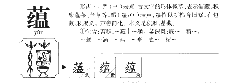 蕴字字源字典