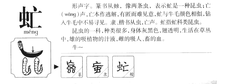 虻字字源字典