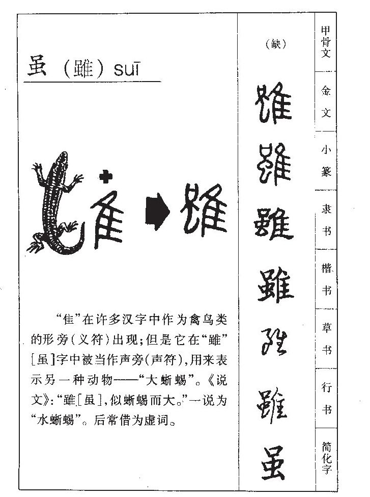 虽字字源字典