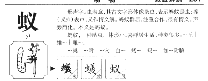 蚁字字源字典