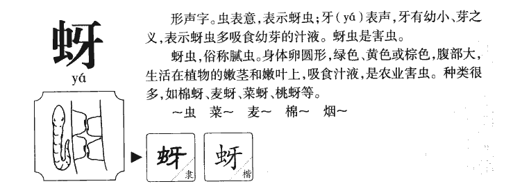 蚜字字源字典