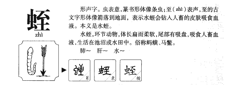 蛭字字源字典