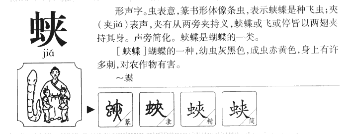 蛱字字源字典