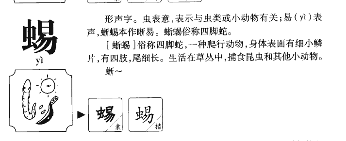 蜴字字源字典