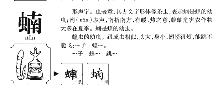 蝻字字源字典