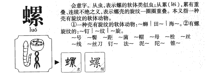 螺字字源字典