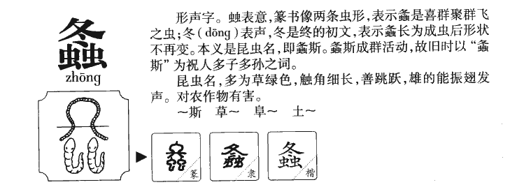 螽字字源字典