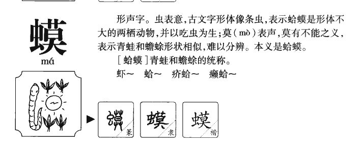 蟆字字源字典