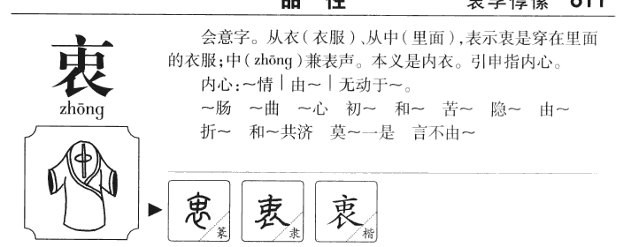 衷字字源字典