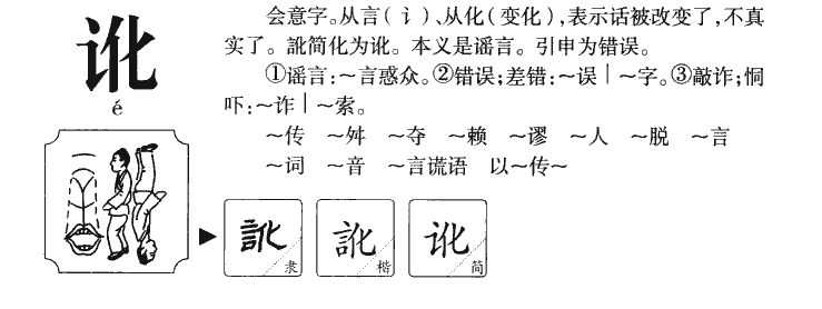 讹字字源字典