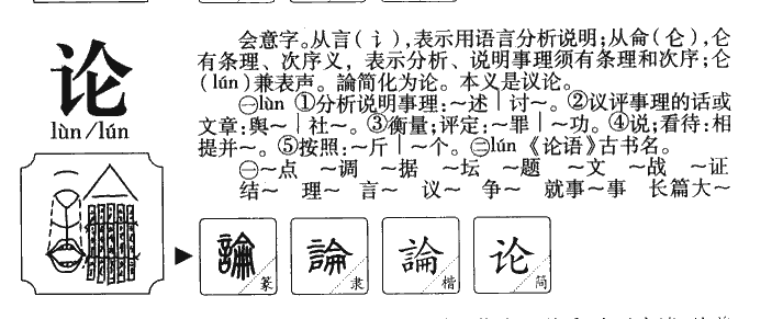 论字字源字典