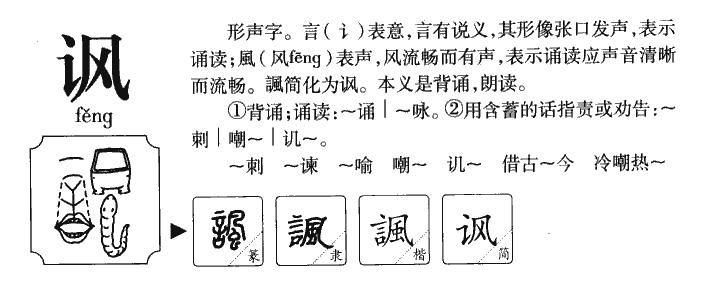 讽字字源字典