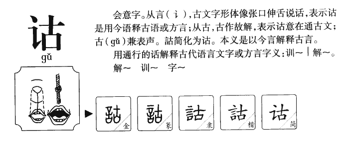 诂字字源字典