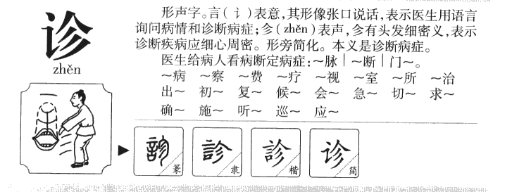 诊字字源字典