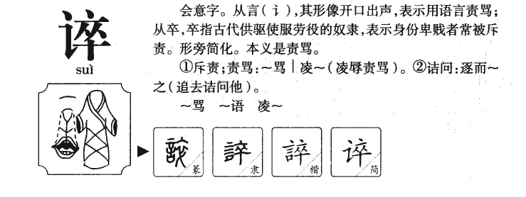 谇字字源字典