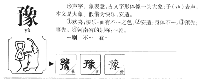 豫字字源字典