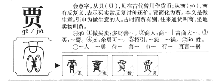 贾字字源字典