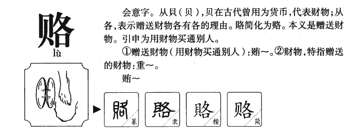 赂字字源字典