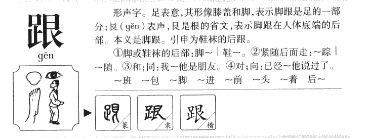 跟字字源字典