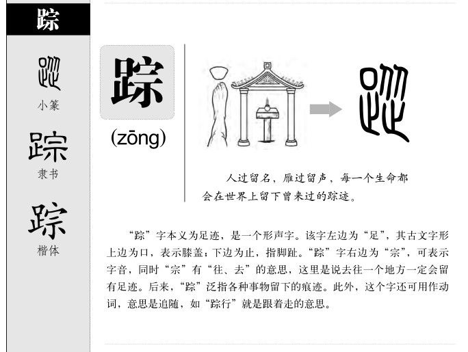 踪字字源字典
