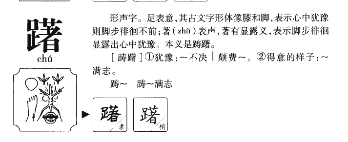 躇字字源字典