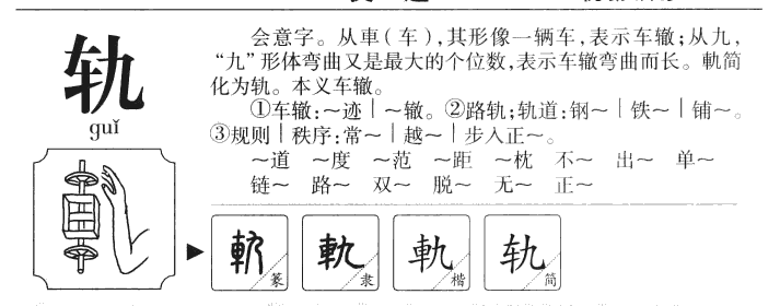 轨字字源字典