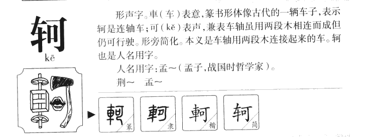 轲字字源字典