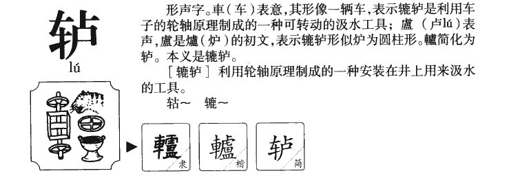 轳字字源字典