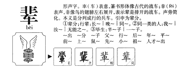 辈字字源字典