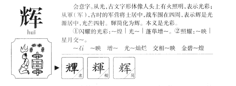 辉字字源字典