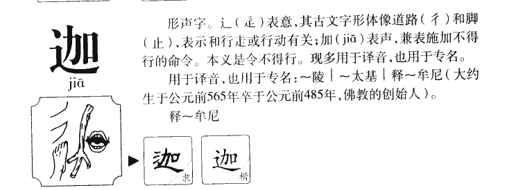 迦字字源字典