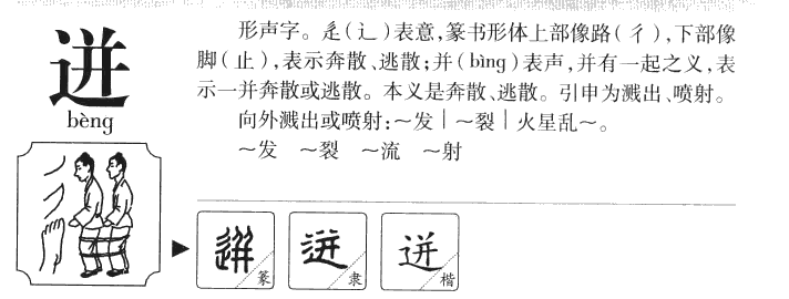 迸字字源字典