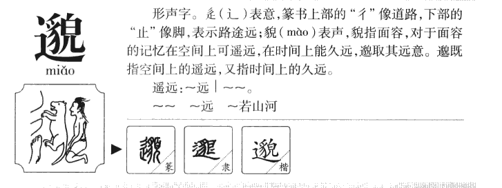 邈字字源字典