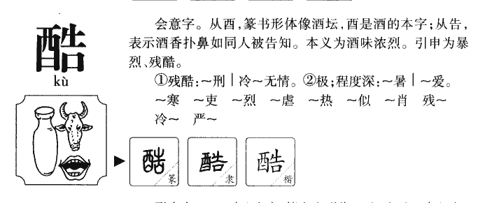 酷字字源字典