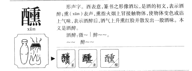 醺字字源字典