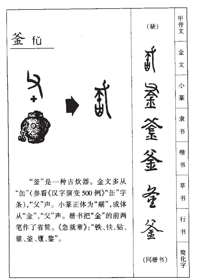 釜字字源字典