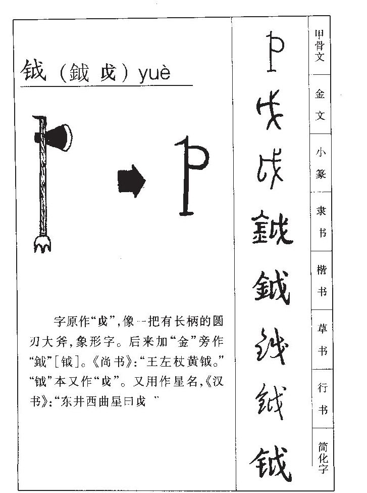 钺字字源字典