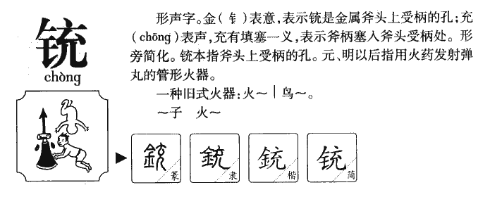 铳字字源字典