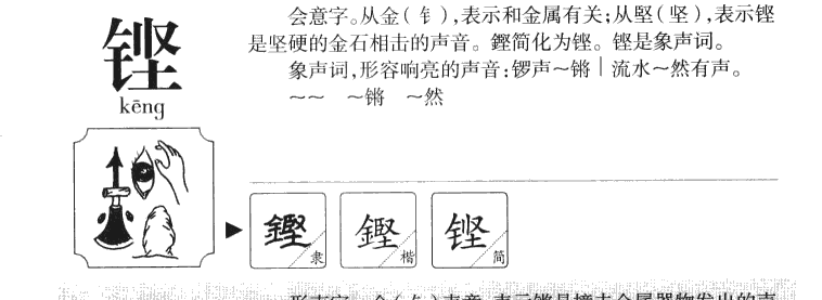 铿字字源字典