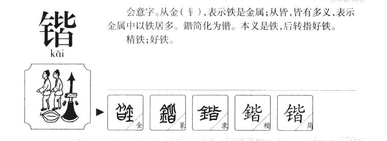 锴字字源字典