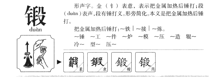 锻字字源字典