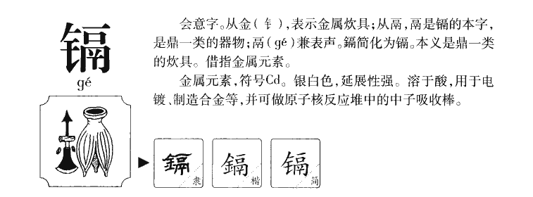 镉字字源字典