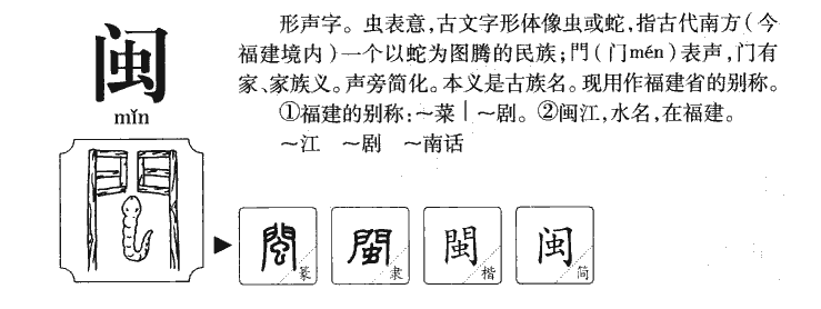 闽字字源字典