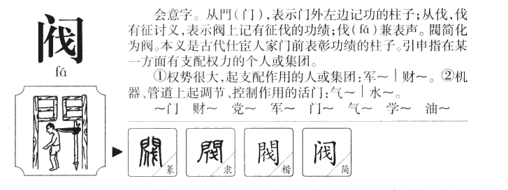 阀字字源字典