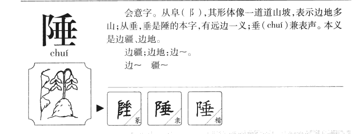 陲字字源字典