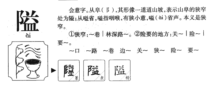 隘字字源字典