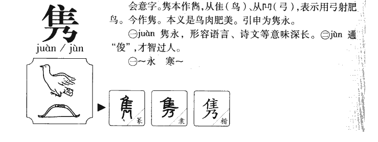 隽字字源字典