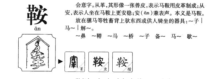 鞍字字源字典