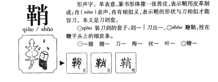 鞘字字源字典